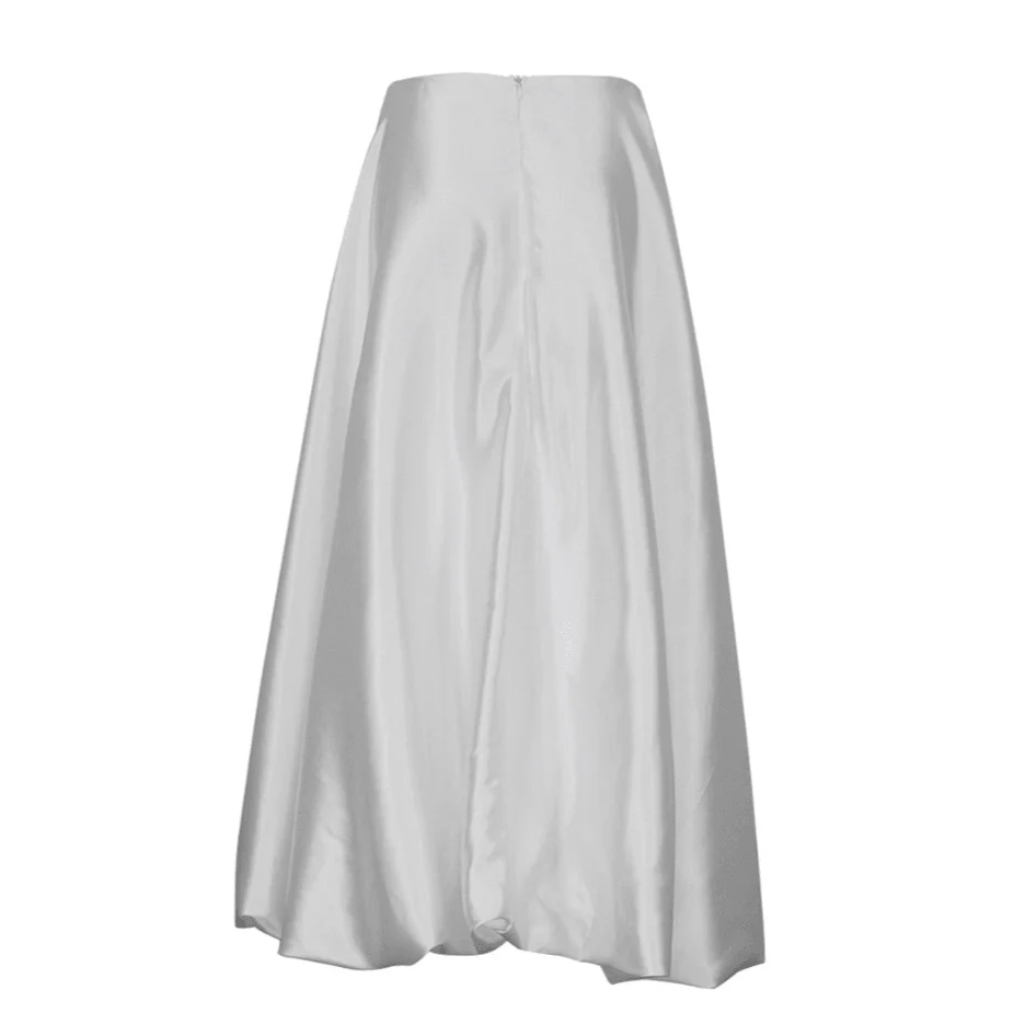 Alexine Valance Hem Flare Satin Skirts - 3 Colors - Glova