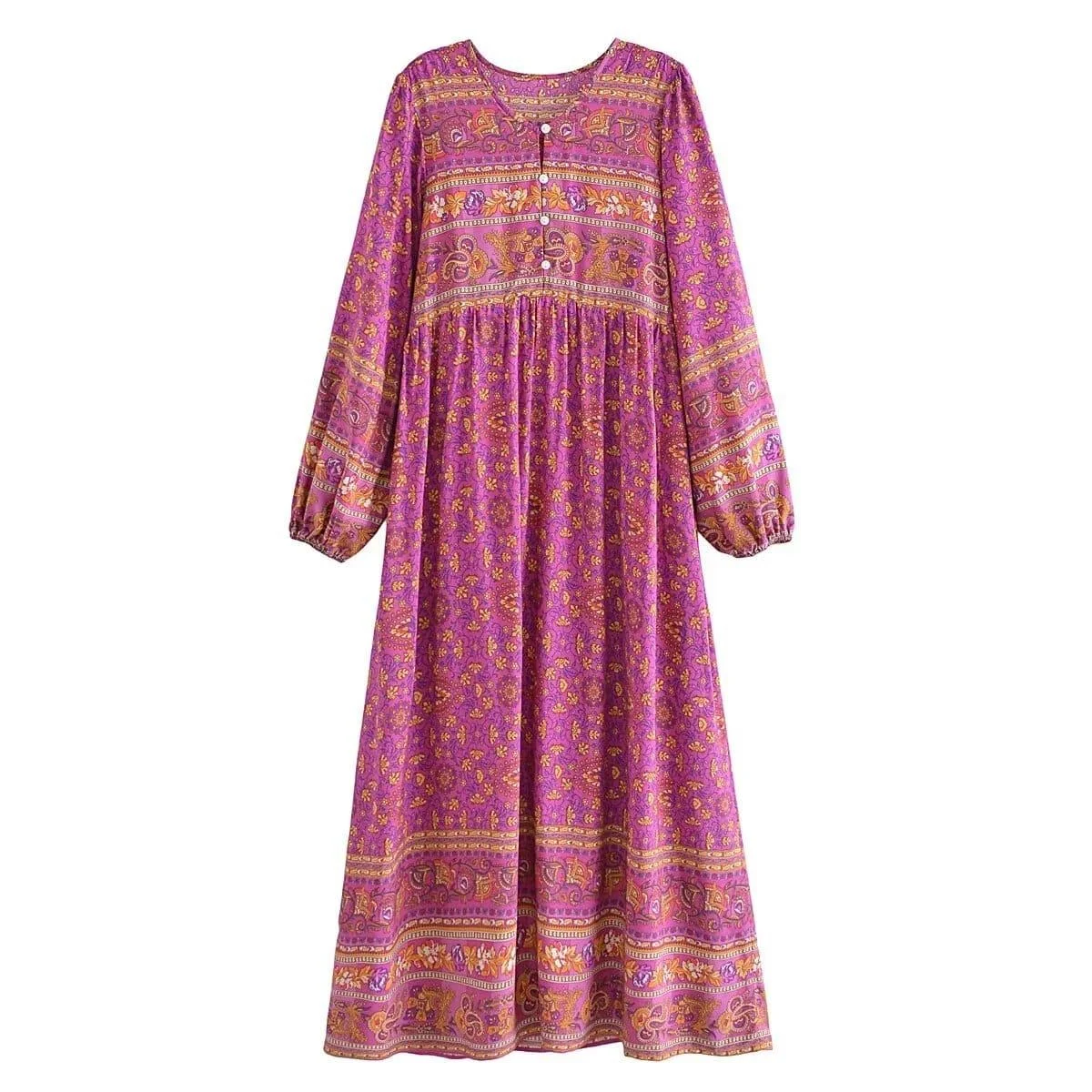 Alice Long Sleeve Boho Maxi Dress - Glova