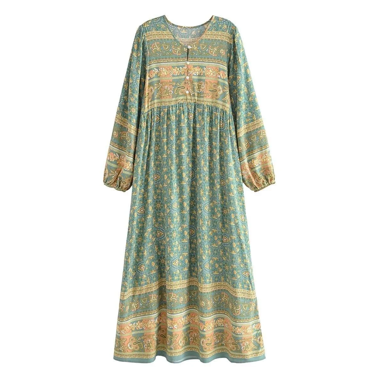 Alice Long Sleeve Boho Maxi Dress - Glova