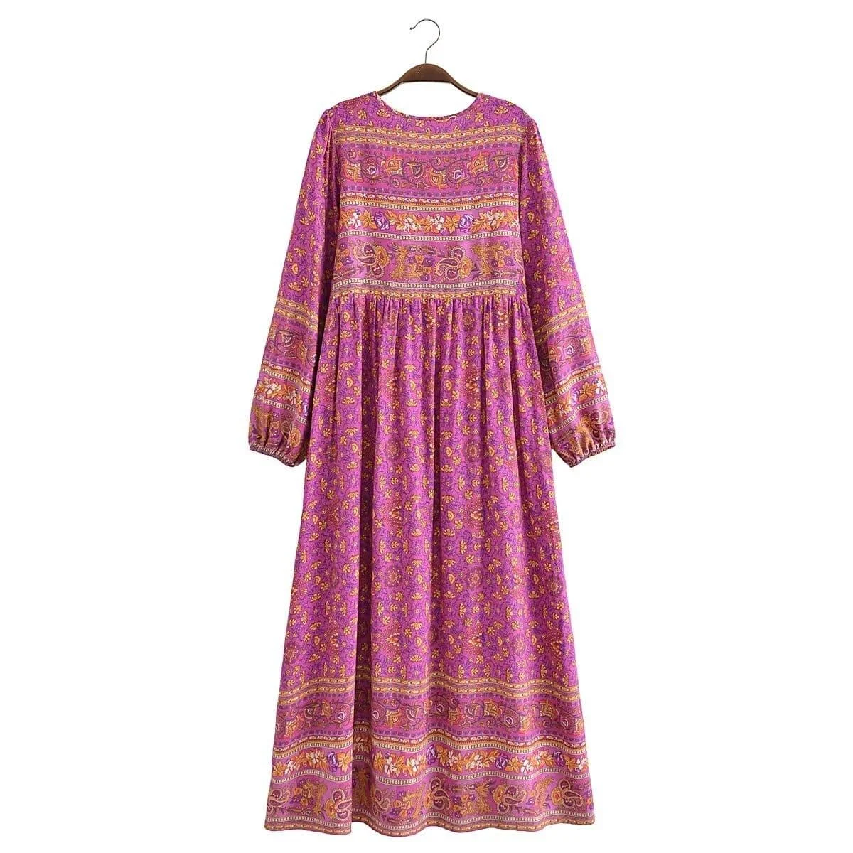 Alice Long Sleeve Boho Maxi Dress - Glova