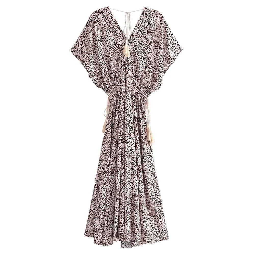 All-Over Animal Print Maxi Dress - Glova