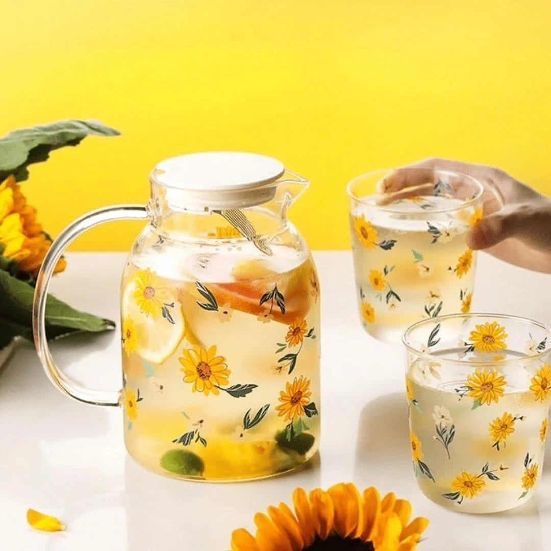 All-Over Sunflower Glass Three Piece Set - Glova