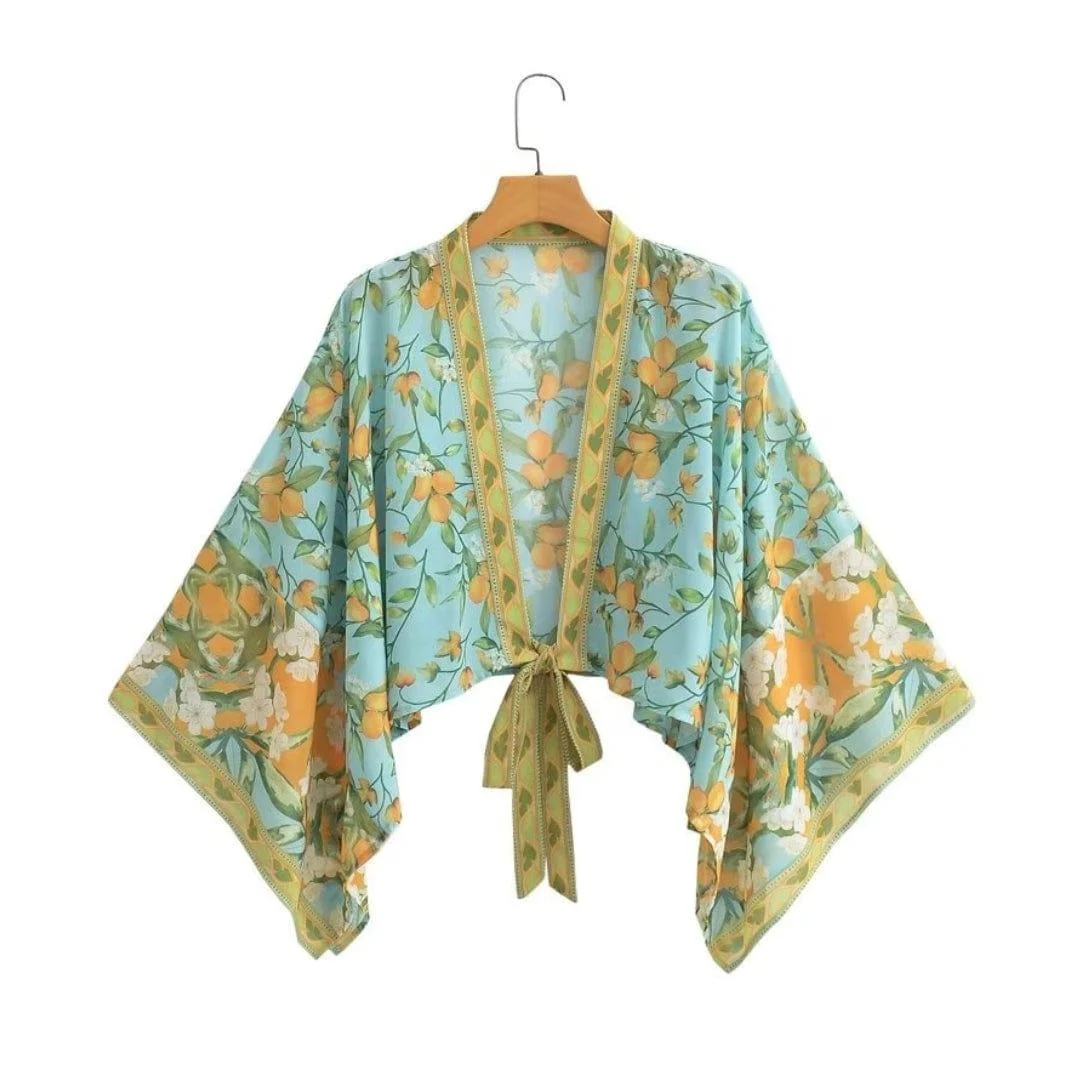 Amara Floral Crop Kimono - Glova