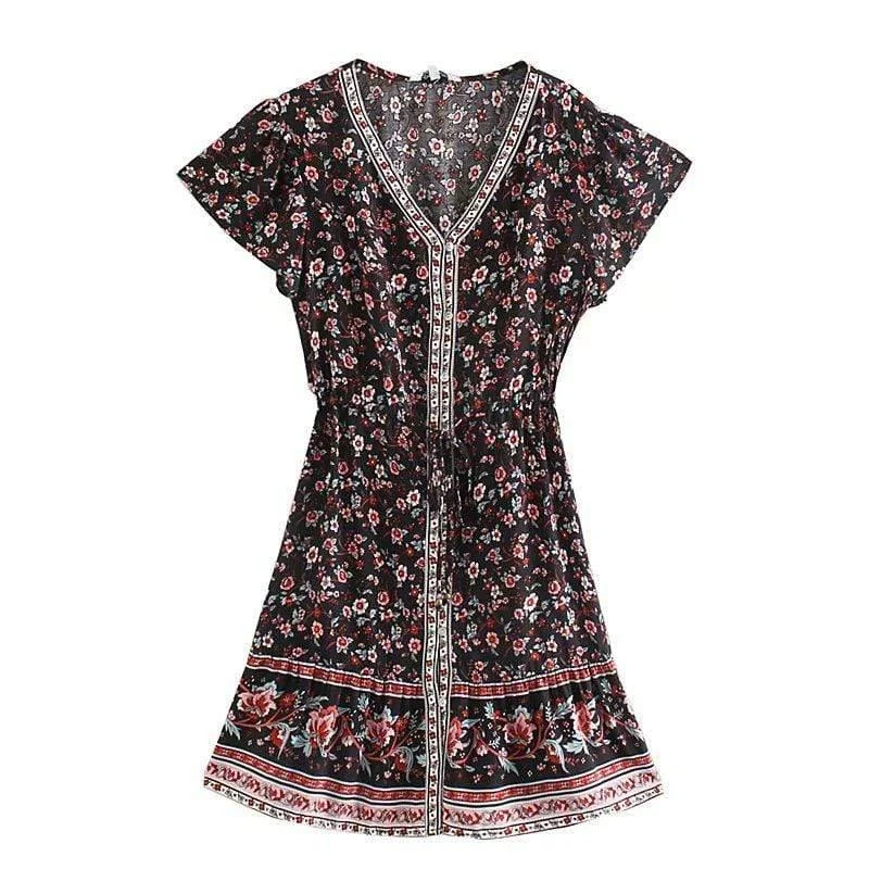 Amaryllis Floral Mini Dress - Glova