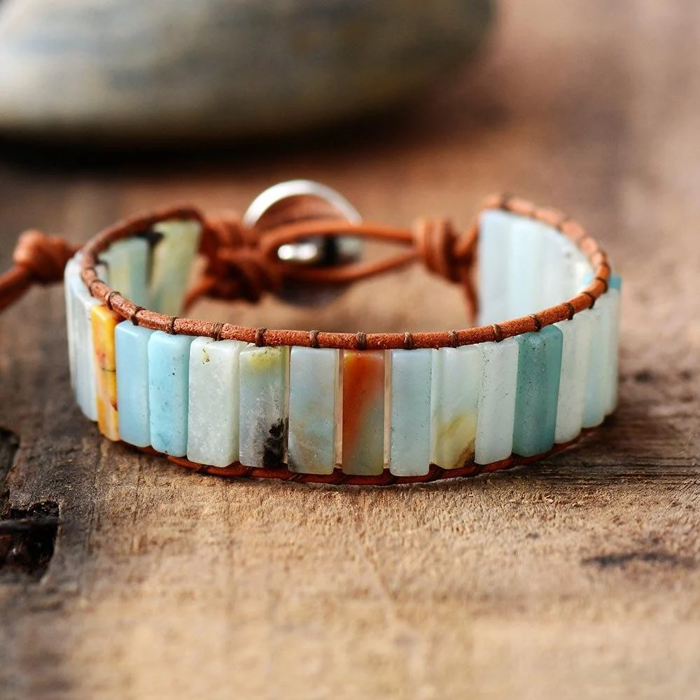 Amazonite Stone Tree Of Life Bracelet - Glova