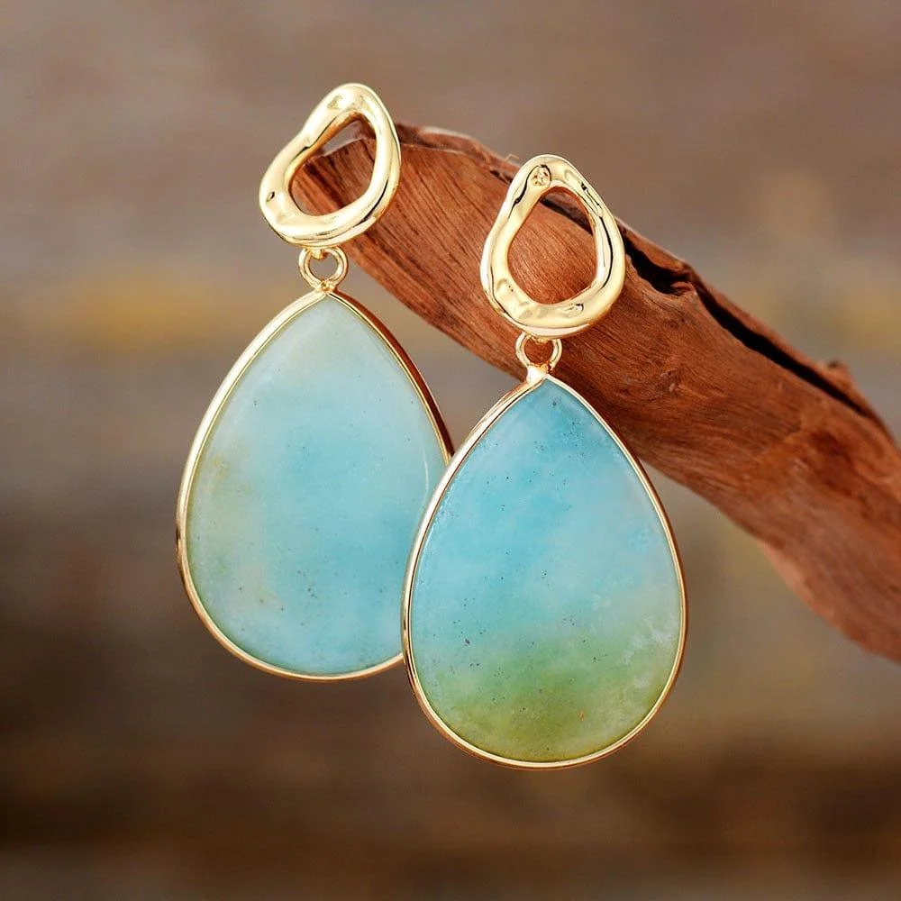 Amazonite Stud Earrings - Glova