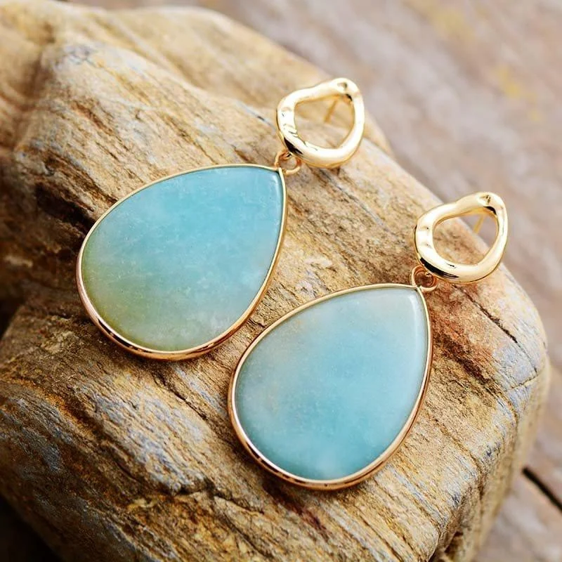 Amazonite Stud Earrings - Glova