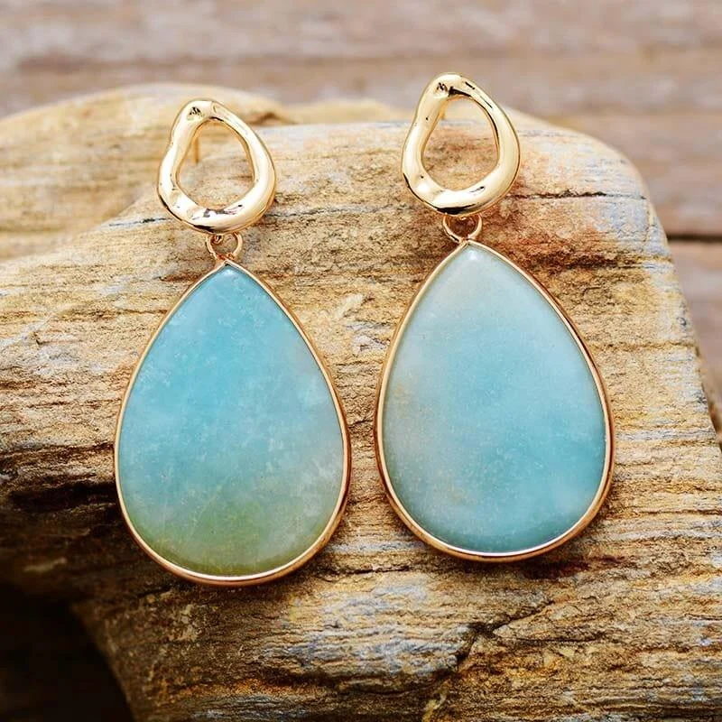 Amazonite Stud Earrings - Glova