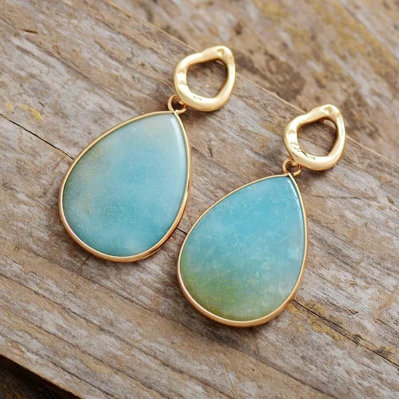 Amazonite Stud Earrings - Glova