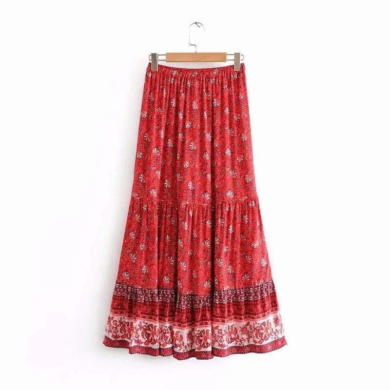 AMELIE BOHO MIDI SKIRT - Glova