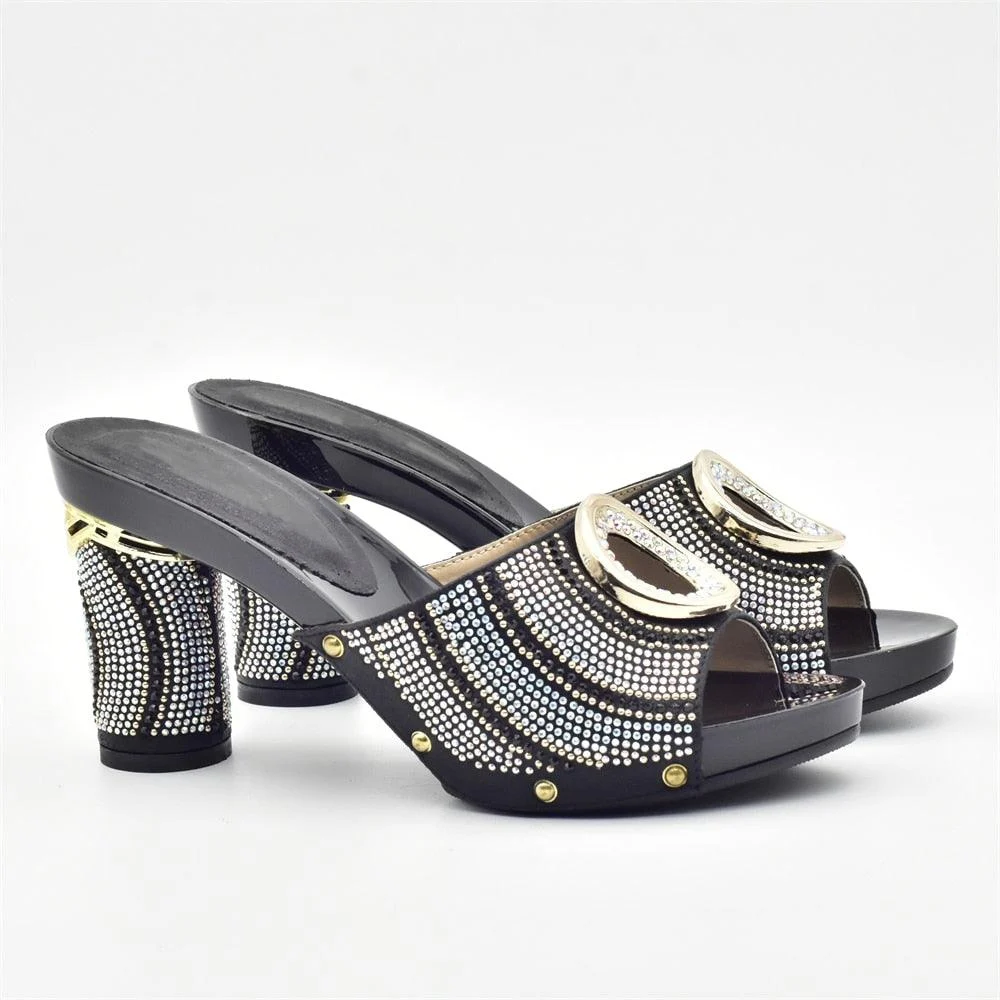 Amelie Crystal Sequin Mule Sandal Slippers - Glova