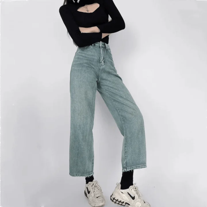 Amerie High Waisted Cropped Mom Jeans - 2 Colors - Glova