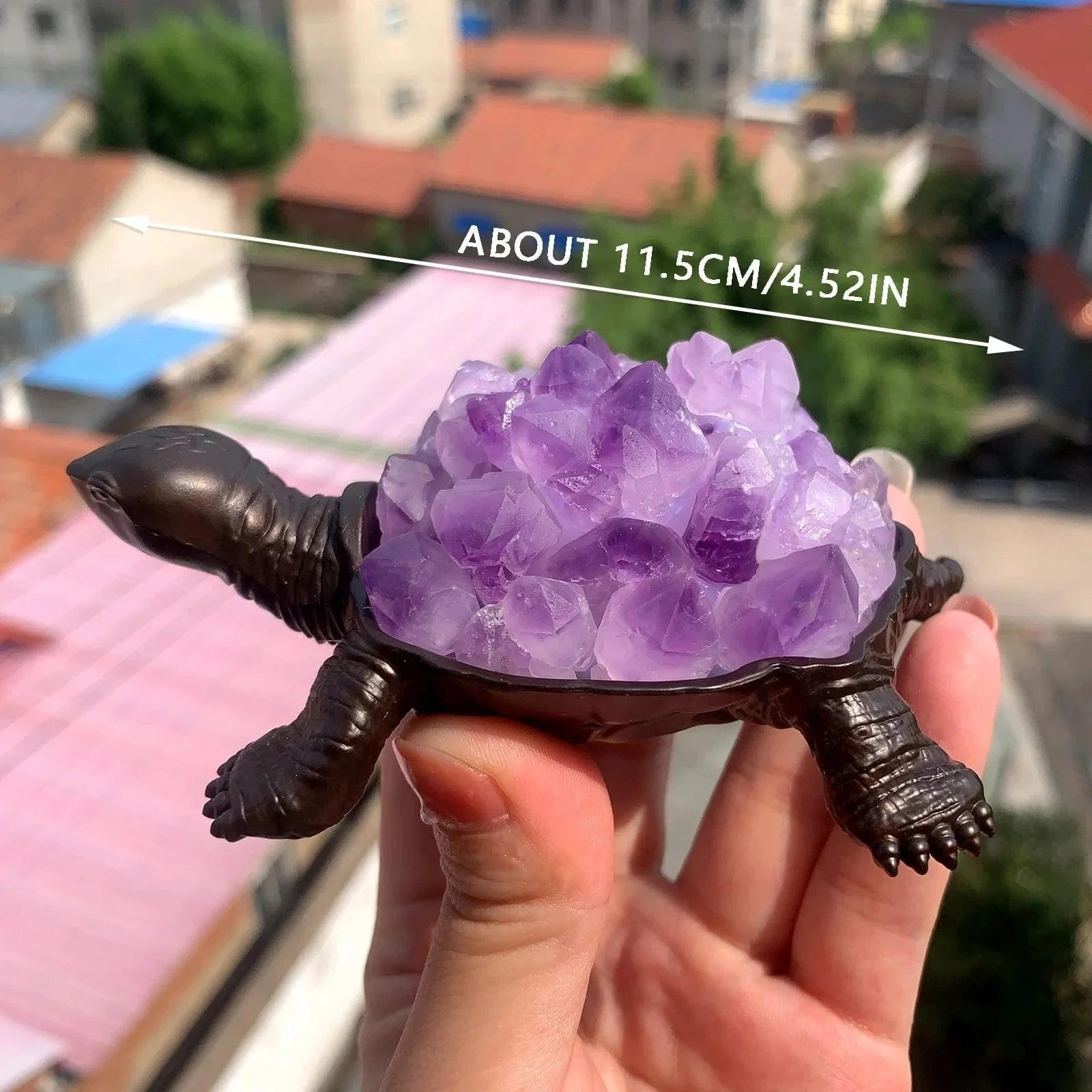 Amethyst Cluster Turtle - Glova