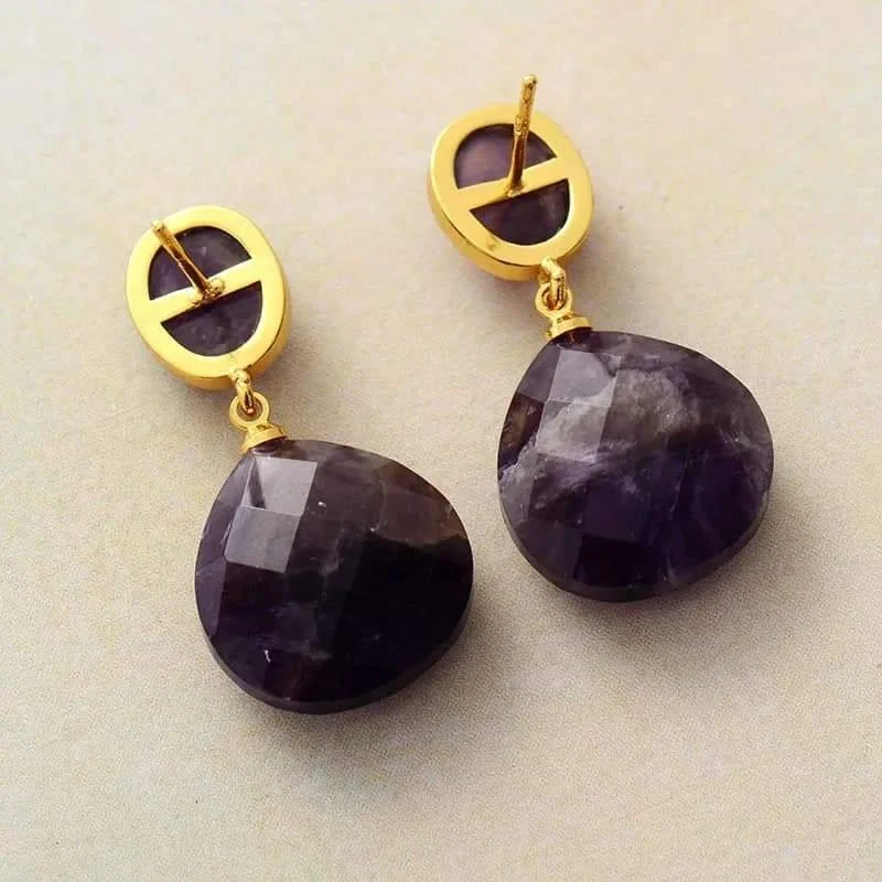 Amethyst Drop Earrings - Glova