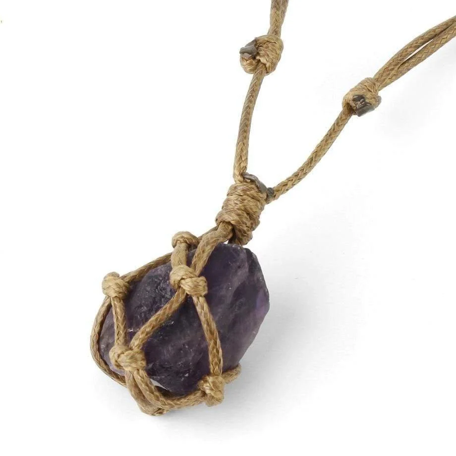 Amethyst, Rose Quartz, Citrine Rope Necklace - Glova