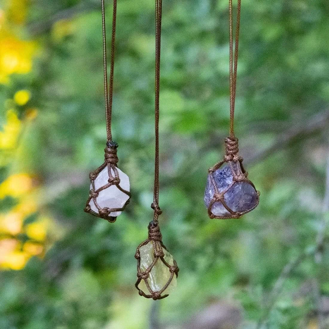 Amethyst, Rose Quartz, Citrine Rope Necklace - Glova