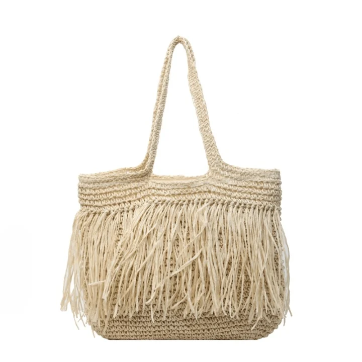 Andreia Long Tassel Straw Bag - Glova