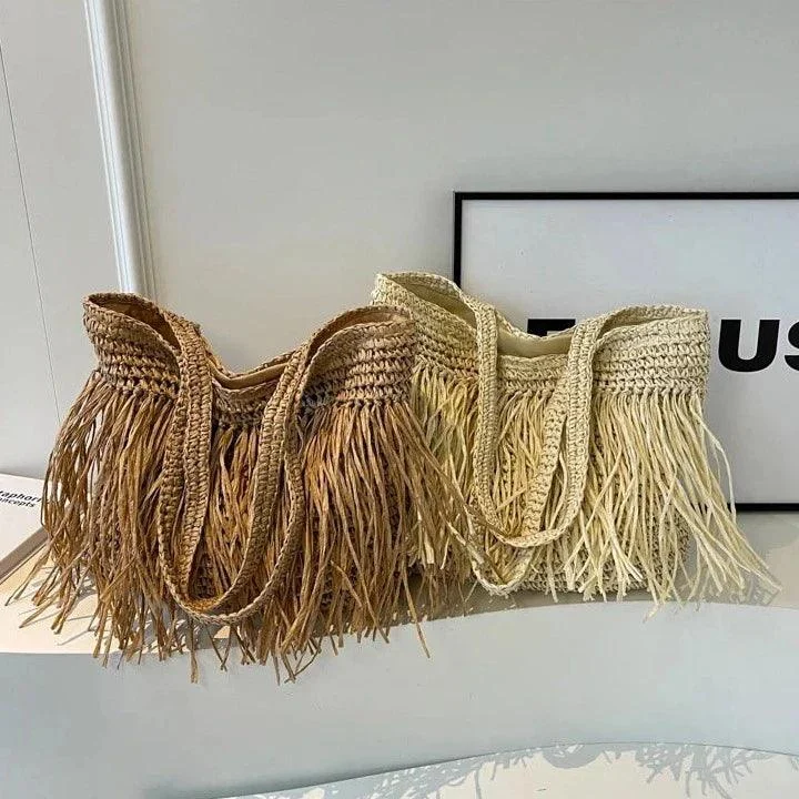 Andreia Long Tassel Straw Bag - Glova