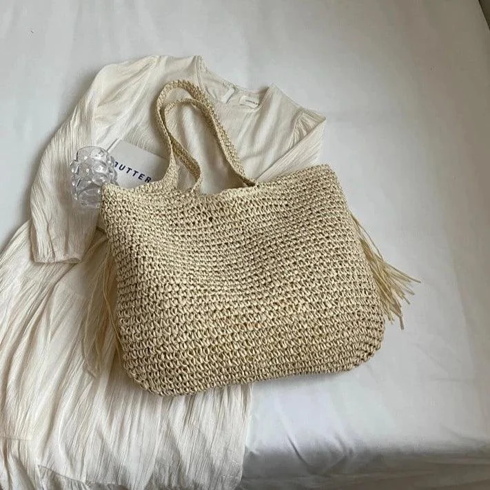 Andreia Long Tassel Straw Bag - Glova