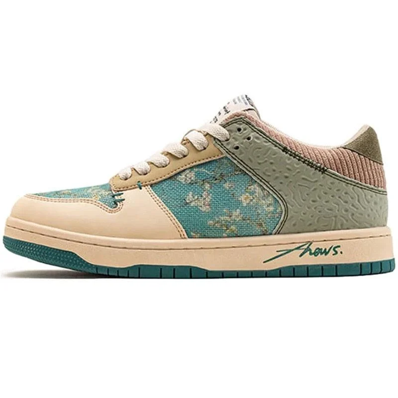 Andrew Oil Paints Cherry Blossoms Print Unisex Sneakers - Glova