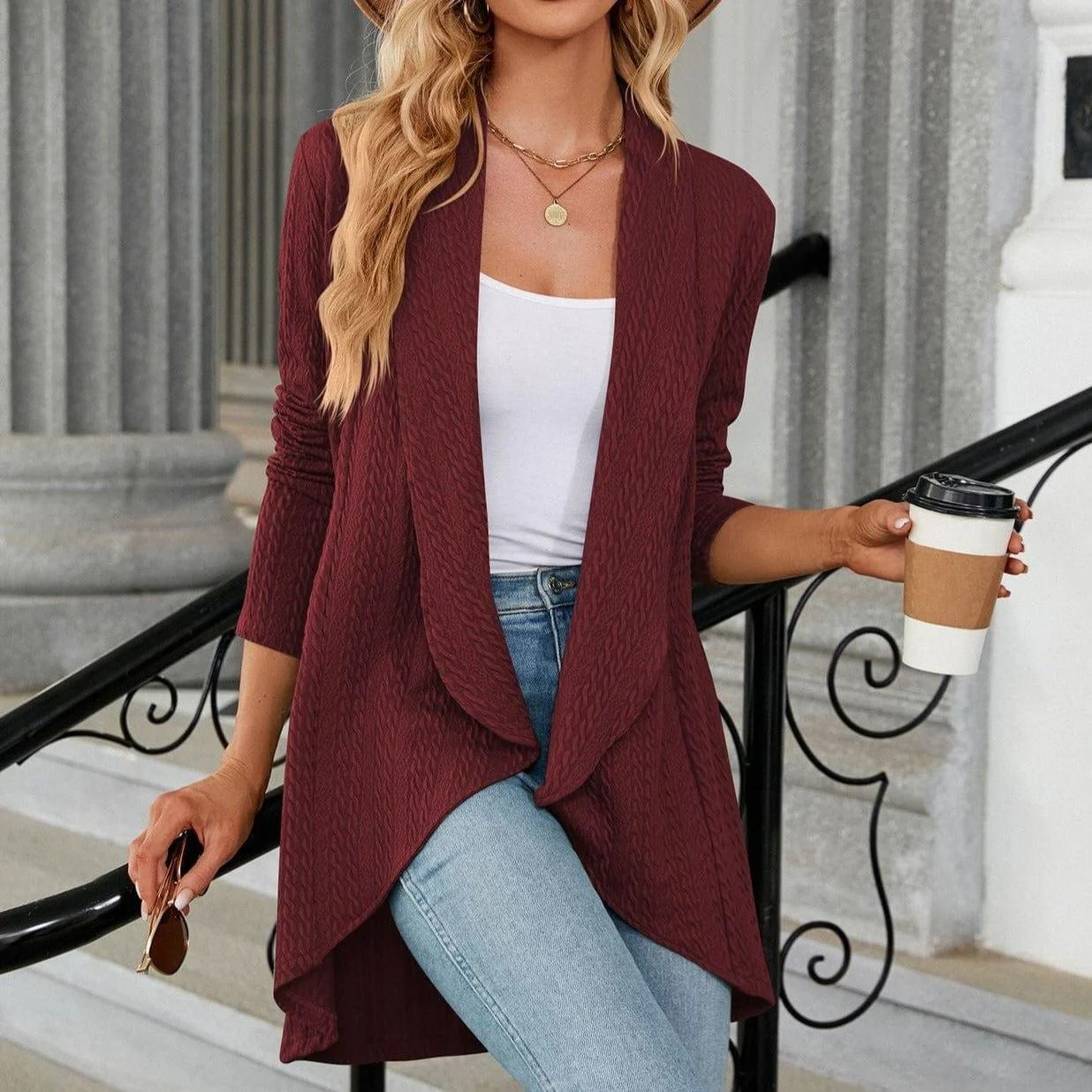 Anemone Long Knitted Cardigan - Glova