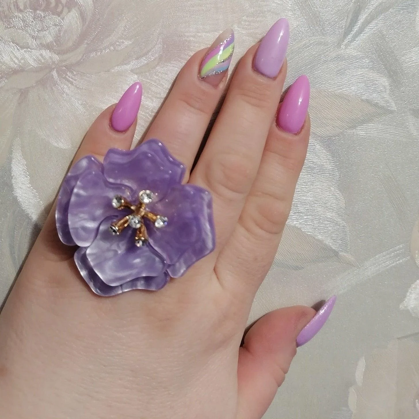 Anemone Resin Statement Flower Cocktail Rings - 11 colors - Glova