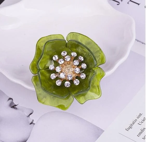 Anemone Resin Statement Flower Cocktail Rings - 11 colors - Glova