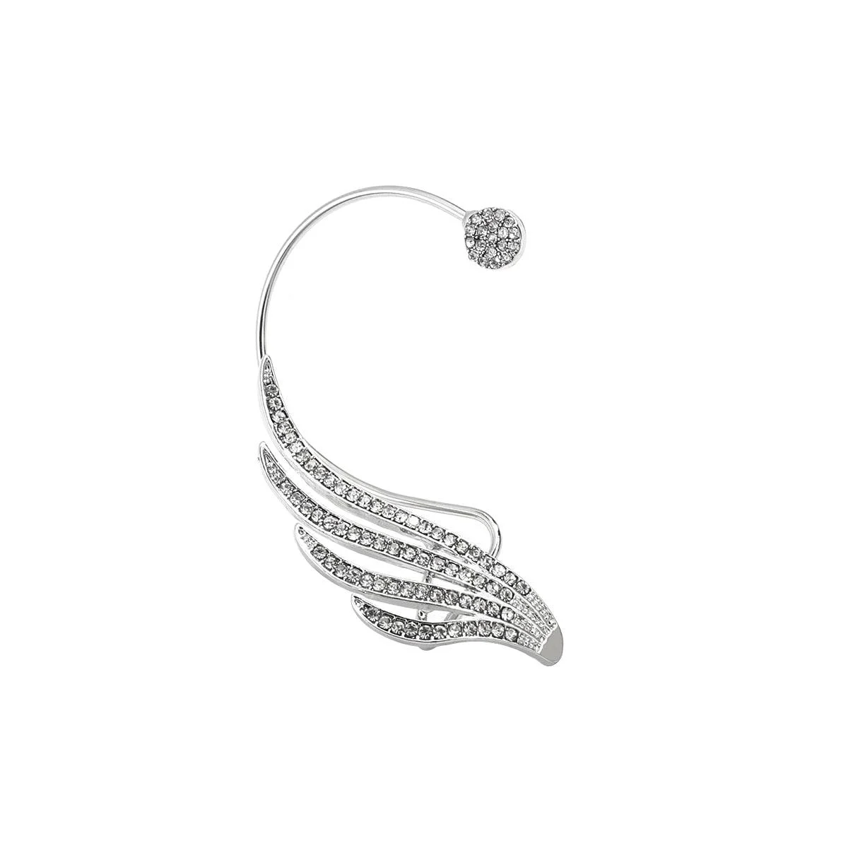 Angel Wing Crystal Ear Cuff Earrings - Glova