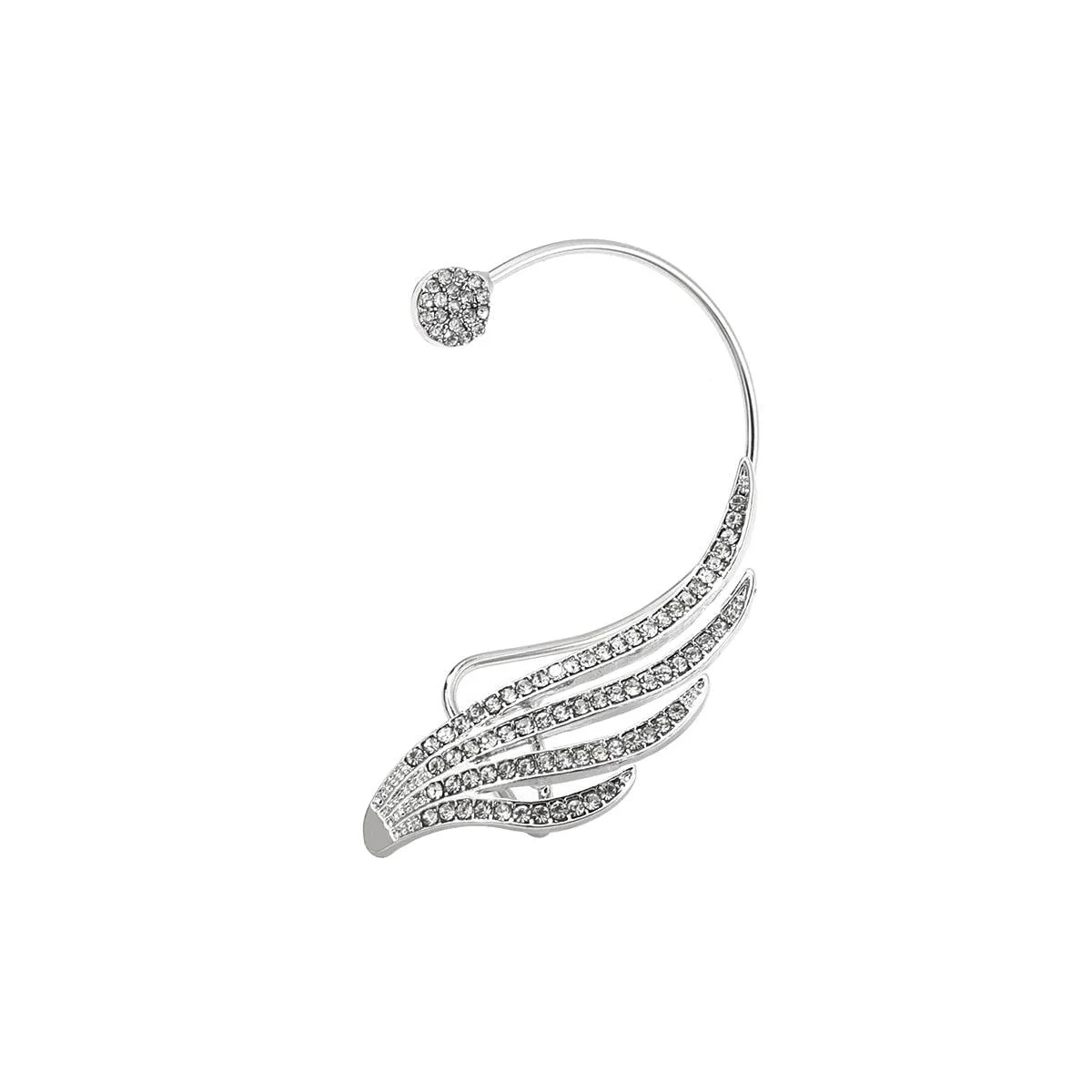 Angel Wing Crystal Ear Cuff Earrings - Glova