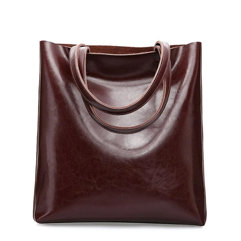 Anika Genuine Leather Shopper Tote Bags - 6 Colors - Glova