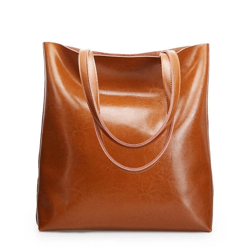 Anika Genuine Leather Shopper Tote Bags - 6 Colors - Glova