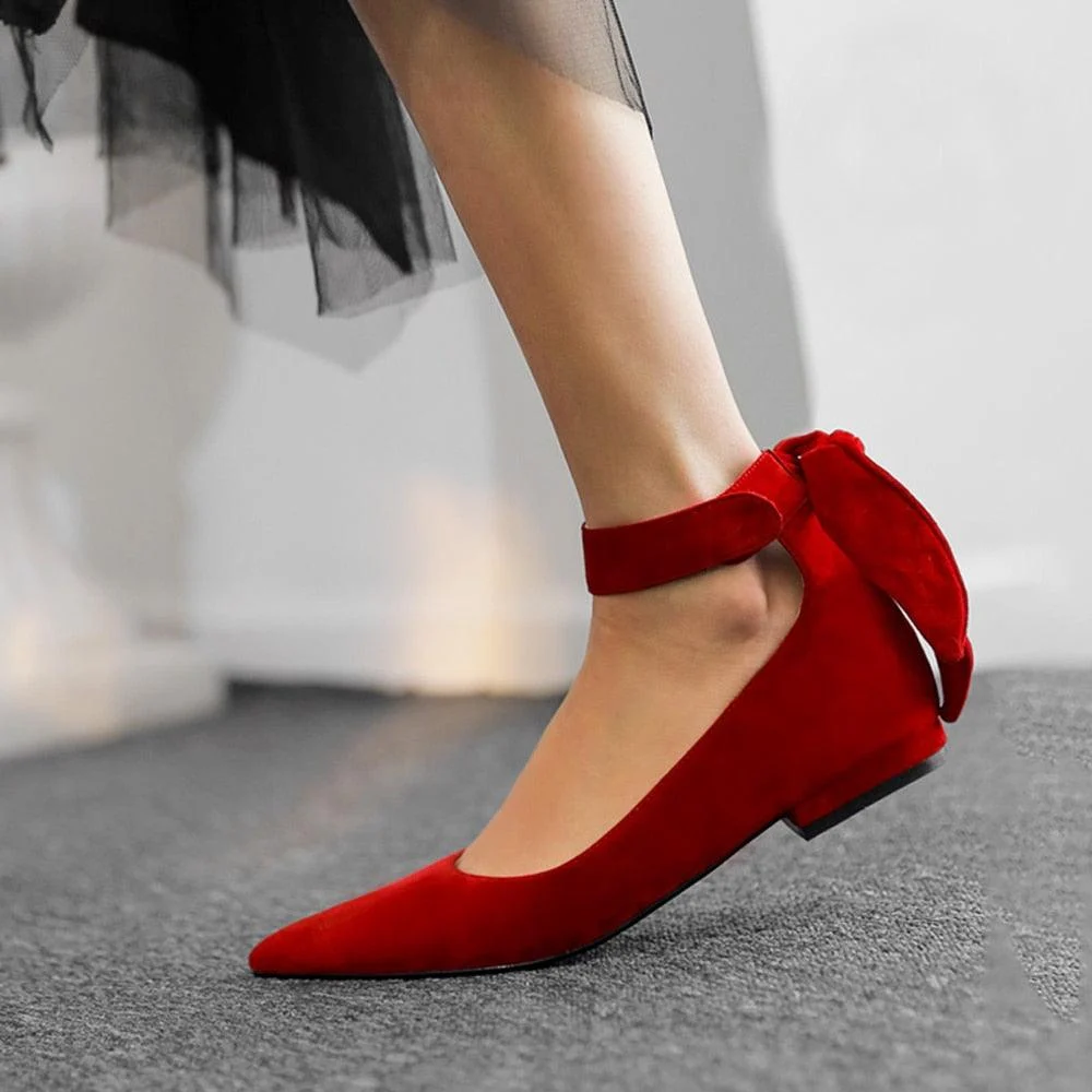 Anouke Faux Suede Mary Jane Flats - 2 Colors - Glova