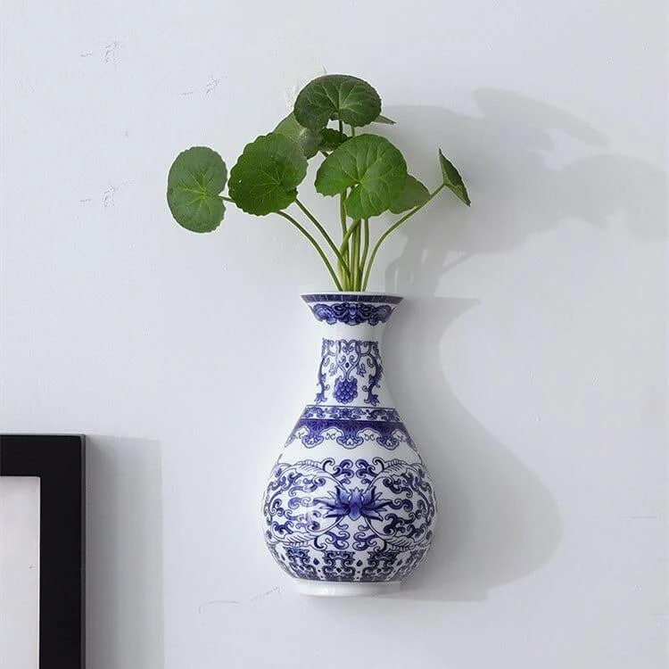 Antique Blue Wall Hanging Vase - Glova