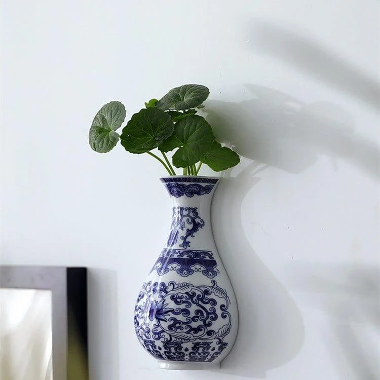 Antique Blue Wall Hanging Vase - Glova