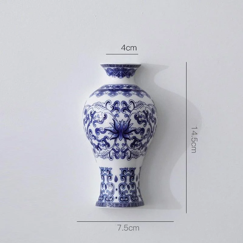 Antique Blue Wall Hanging Vase - Glova