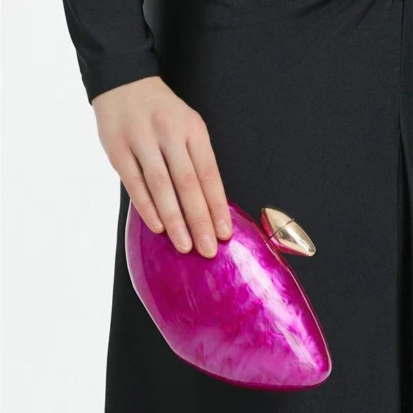 Anuja Pearlescent Shell Evening Clutch - Glova