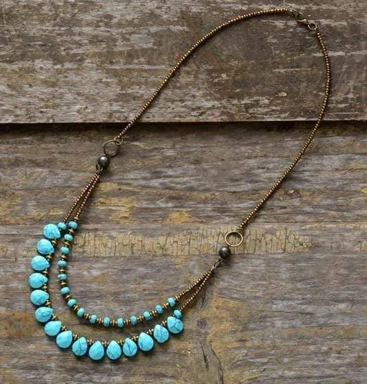 Aquamarine Teardrops Necklace - Glova