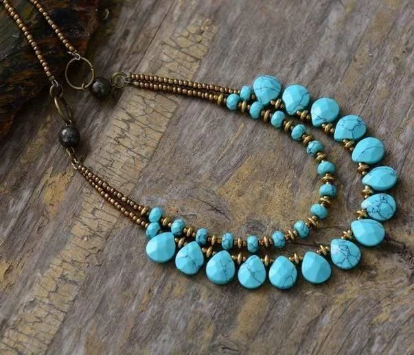 Aquamarine Teardrops Necklace - Glova