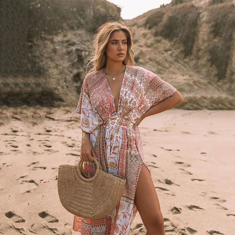 Aria Boho Midi Dress - Glova