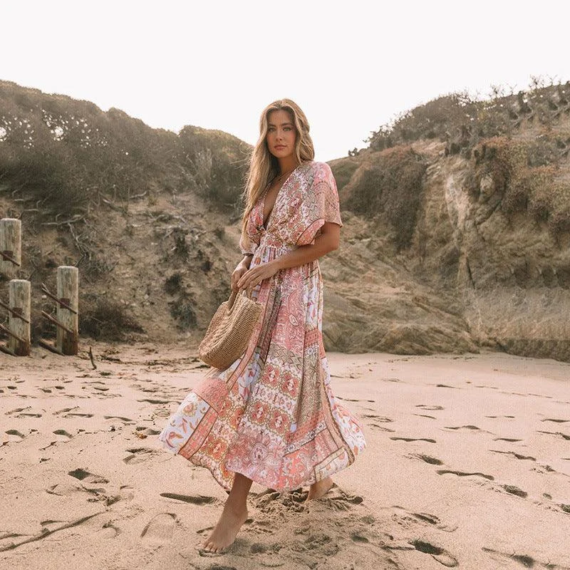 Aria Boho Midi Dress - Glova