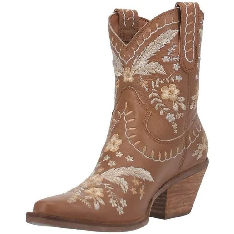 Arizona Embroidered Western Boots - Glova