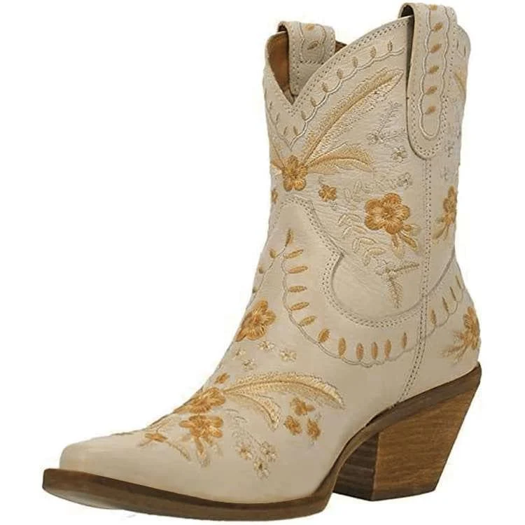 Arizona Embroidered Western Boots - Glova