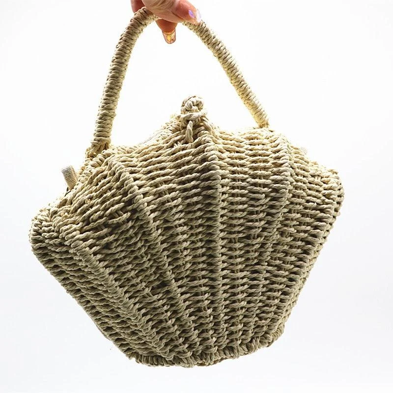 Ark Seashell Straw Rattan Shoulder Chain Bags - 2 Styles - Glova