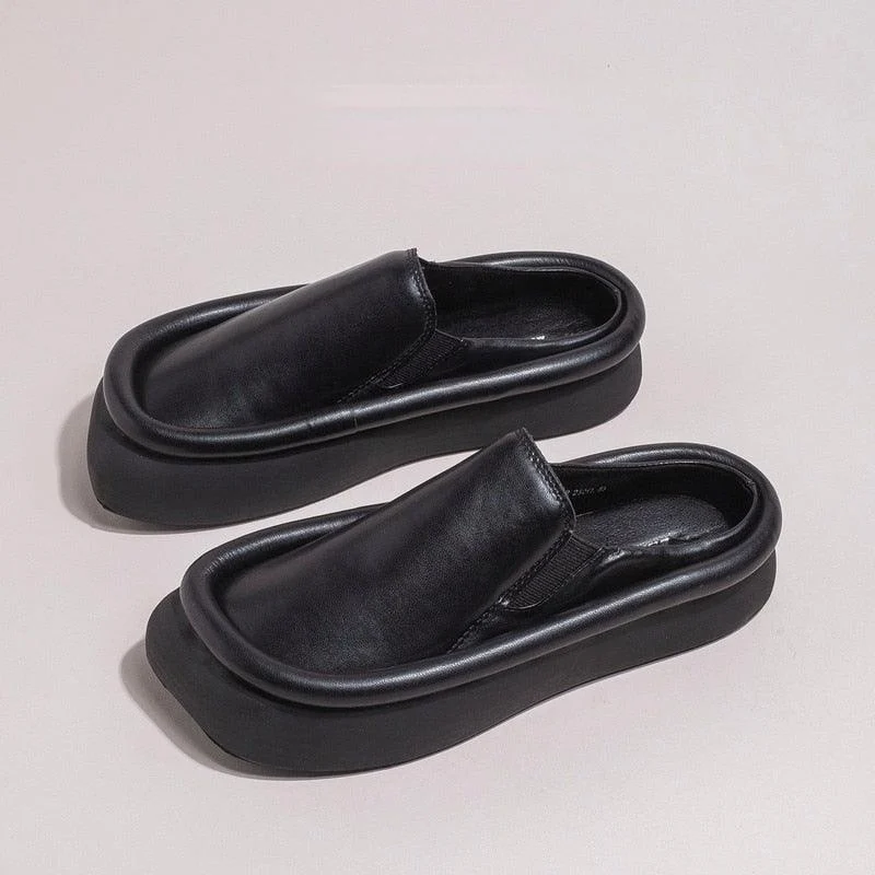 Arma Minimalist Faux Leather Slippers - 3 Colors - Glova