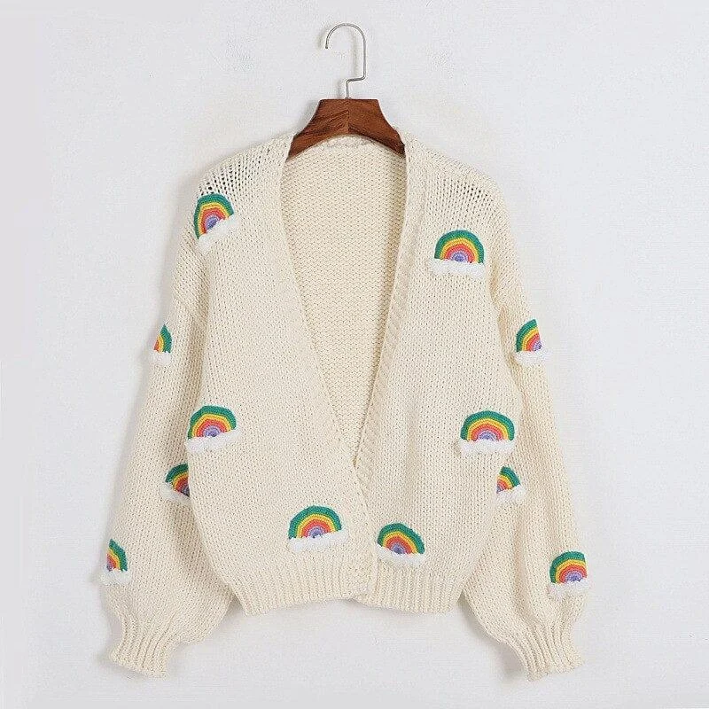 Asha Embroidered Rainbow Cardigan - Glova