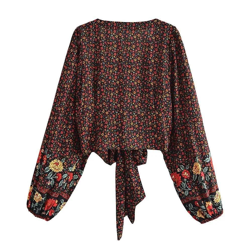 Astarte Floral Boho Long Sleeve Blouse - Glova