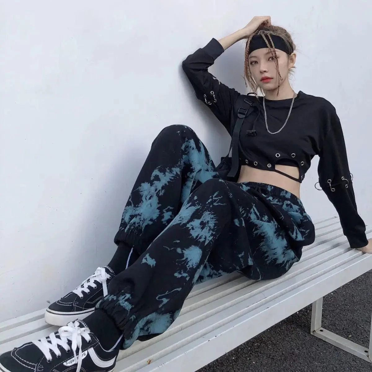 Asuka Tie-Dye Hip Hop Cargo Pants - Glova