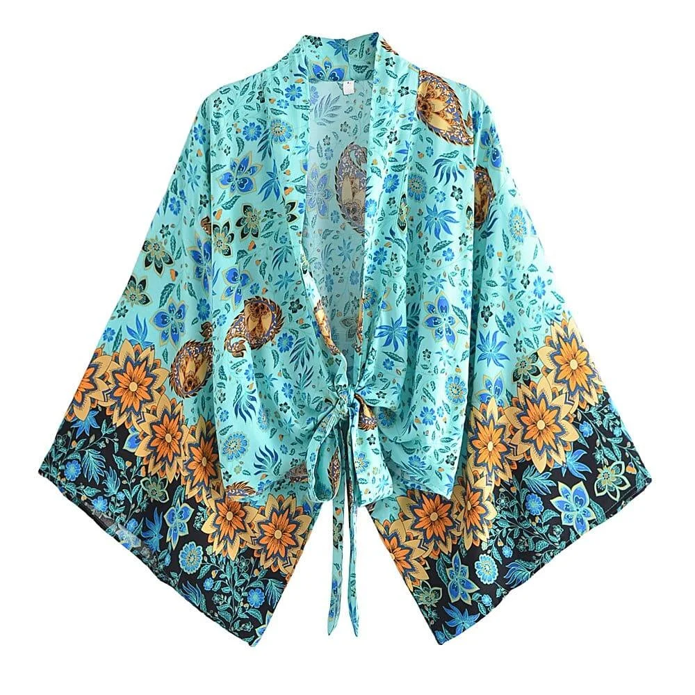 Athena Boho Cropped Kimono - Glova