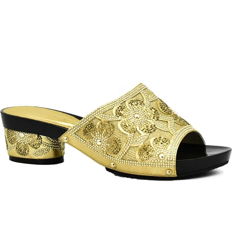 Aura Flower Sequin Mule Sandal Slippers - Glova