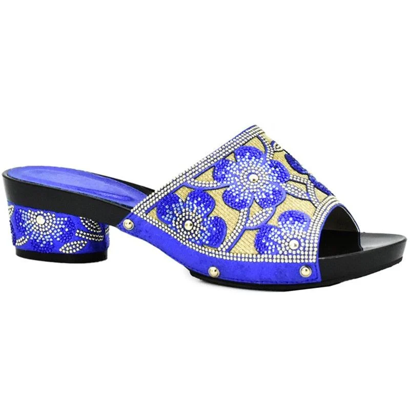 Aura Flower Sequin Mule Sandal Slippers - Glova